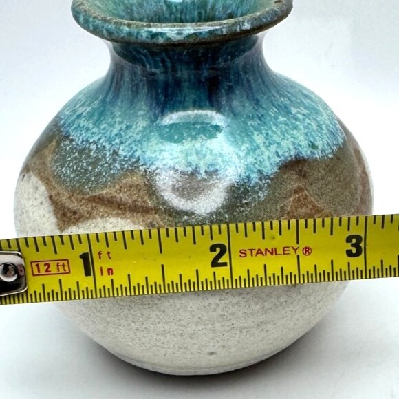 Stoneware Bud Vase Michigan Artisan Made 1991Vintage Sam Machulis Signed - Picture 2 of 7